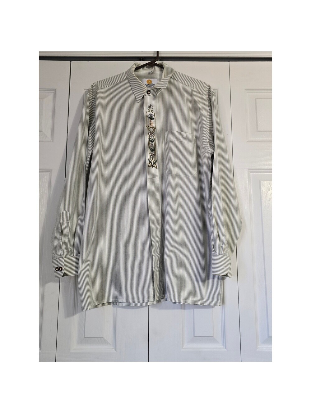 Aumühle Men's Long Sleeve Striped Dress Shirt Size L 41/42